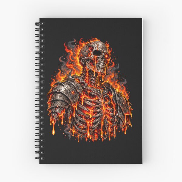 Item preview, Molten Skeleton Warrior – Flaming Skull Dark Fantasy designed and sold by Vexa Tees.