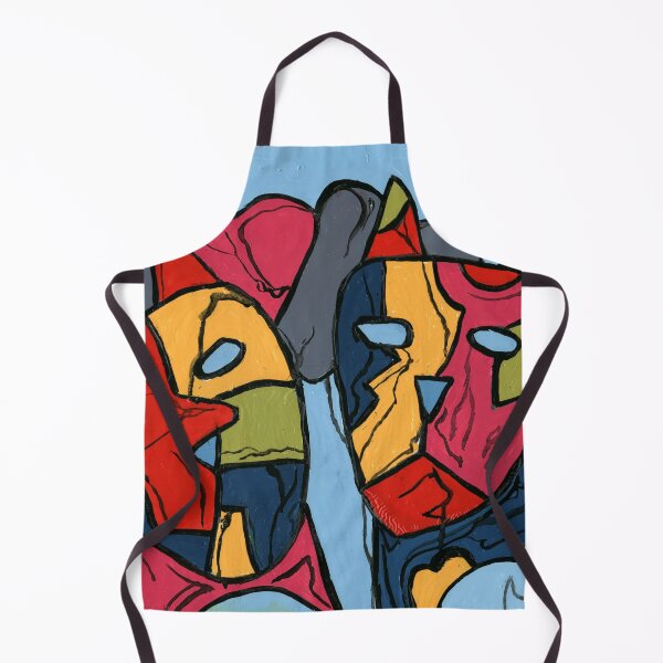 Item preview, Colorful Abstract Masks Expressive CoBrA Painting designed and sold by Dwaalhaas.com.