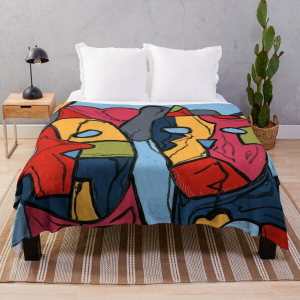 Item preview, Colorful Abstract Masks Expressive CoBrA Painting designed and sold by Dwaalhaas.com.