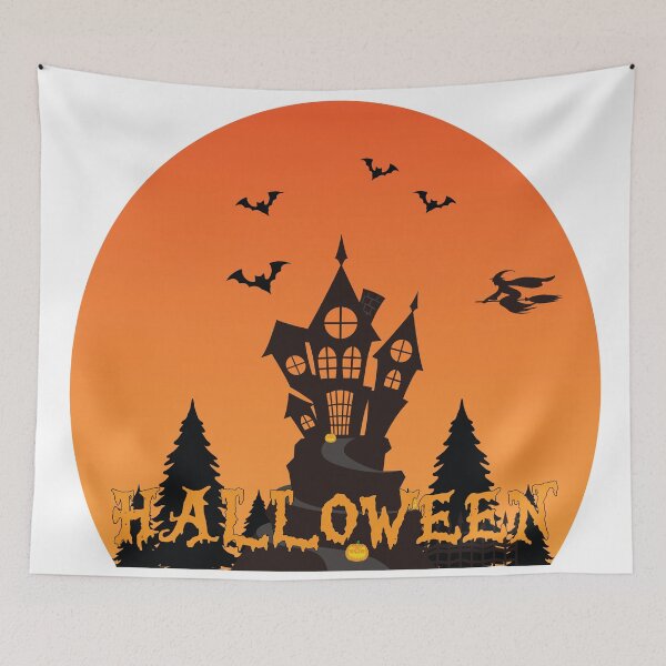 Item preview, Spooky Halloween Haunted House Under Full Moon designed and sold by Mdjahirulsk.