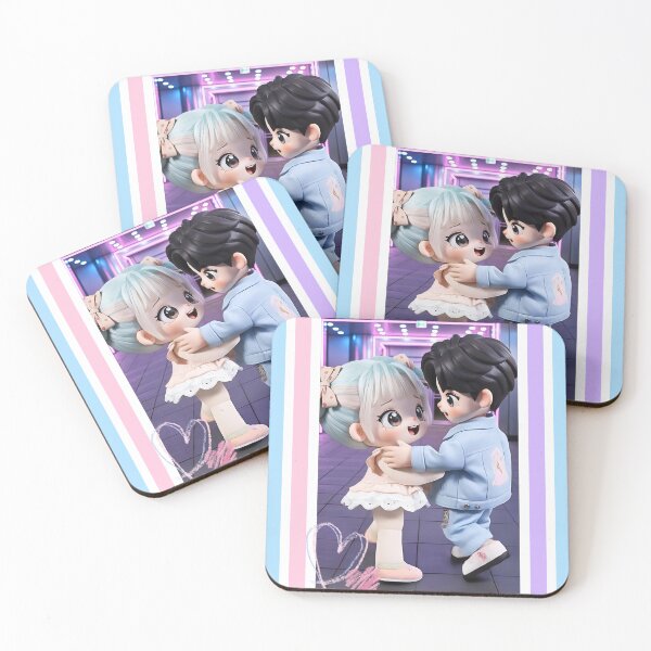 Item preview, K-Drama Movie Date Hug - Pastel Chibi Doll Photocard designed and sold by Nicole_83.