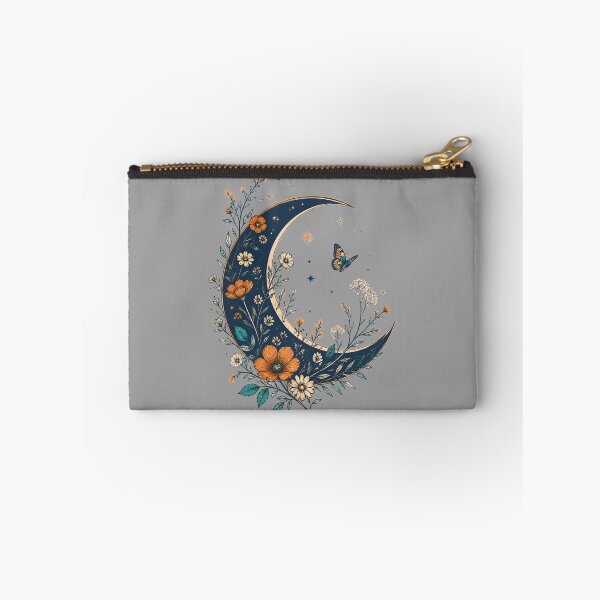 Item preview, Floral Crescent Moon with Butterfly Art designed and sold by Supertango.