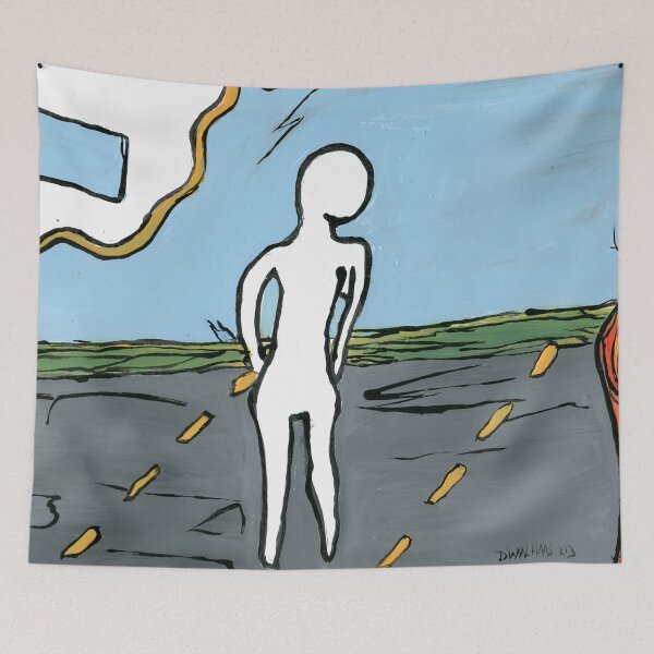 Item preview, Minimalist Figure Open Road Expressive Painting designed and sold by Dwaalhaas.com.
