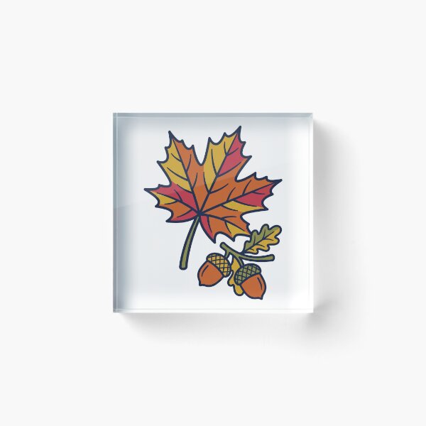 Artikelvorschau, Herbstblätter und Eicheln – Flache Farbillustration entworfen und verkauft von seunghus.