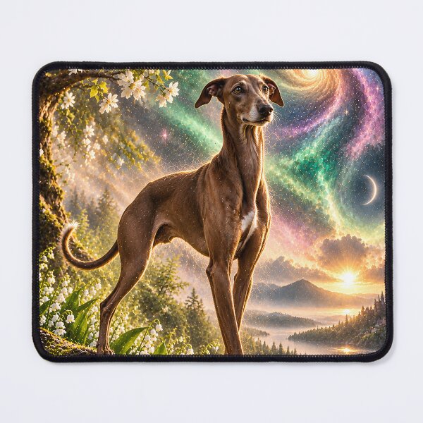 Item preview, Elegant three-legged greyhound in the galaxy space nebula designed and sold by knuppify.