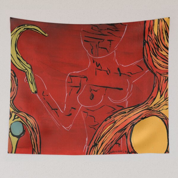 Item preview, USSR FEMEN Activist Red Expressive Painting designed and sold by Dwaalhaas.com.