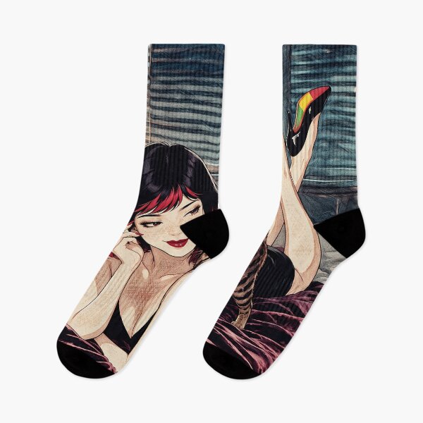 Item preview, Late Night Chill Cat Lady Reggae Vibes Bedroom Anime Art designed and sold by Hen-C-Art.