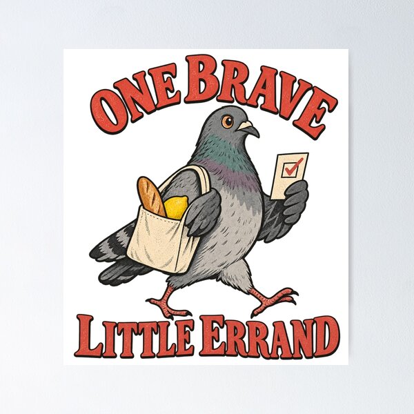 Item preview, One Brave Little Errand Pigeon Illustration designed and sold by ODDLUME CLUB.