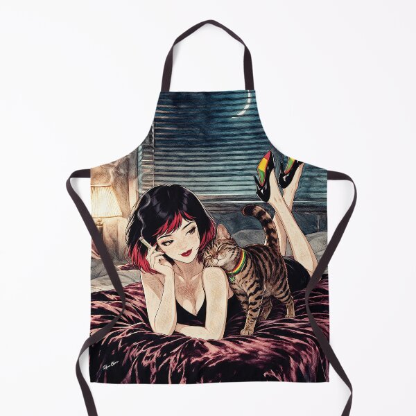 Item preview, Late Night Chill Cat Lady Reggae Vibes Bedroom Anime Art designed and sold by Hen-C-Art.