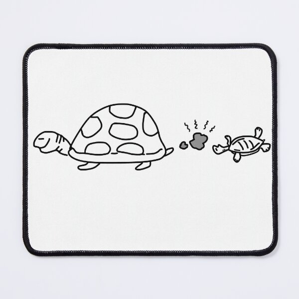 Item preview, Funny turtle farting near small turtle line art illustration designed and sold by KotchySmile.
