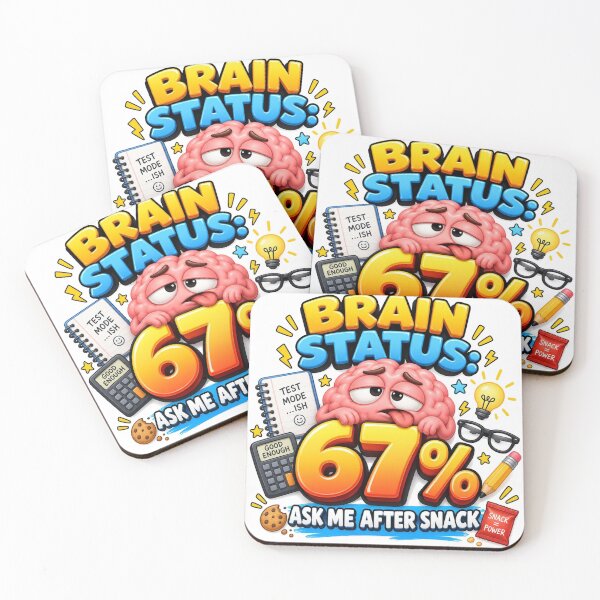 Item preview, Brain Status 67 Percent School Meme designed and sold by RØNI AI.