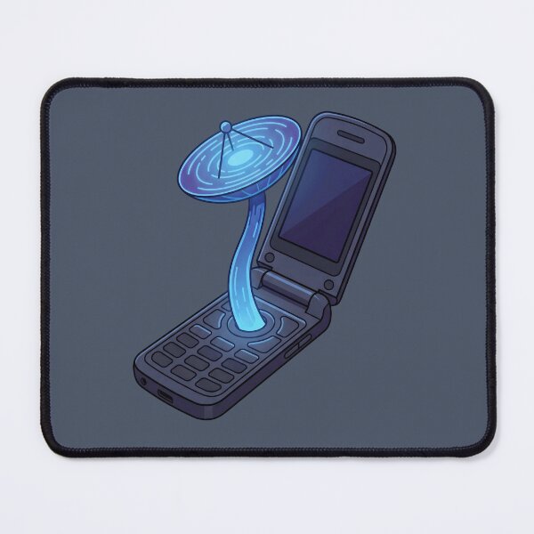 Item preview, Retro Flip Phone Satellite Mushroom Cyberpunk Art designed and sold by IriArt-Designs.