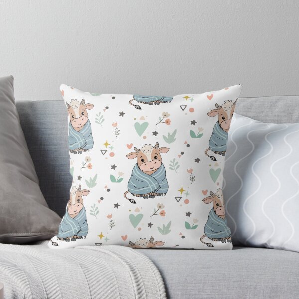 Item preview, Cute Cow Seamless Pattern designed and sold by prapapon.