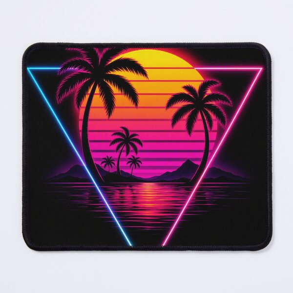 Item preview, Retro 80s Synthwave Neon Sunset Palms designed and sold by RetroWaveDesign.