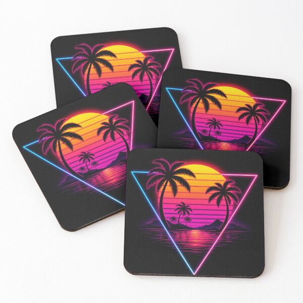 Item preview, Retro 80s Synthwave Neon Sunset Palms designed and sold by RetroWaveDesign.
