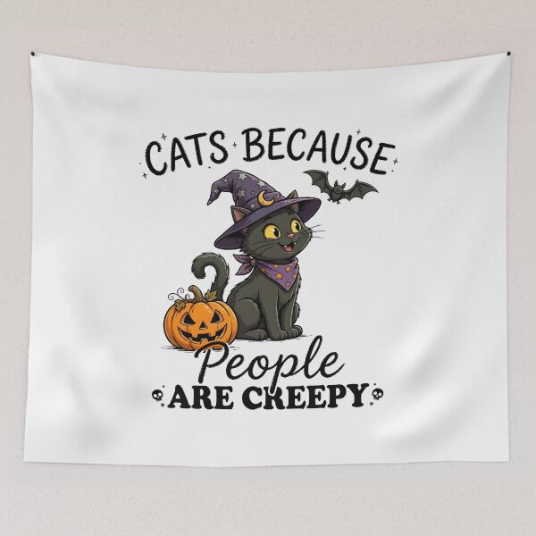 Item preview, Cats Because People Are Creepy Halloween Cat Witchy designed and sold by Dmo3HarkoArt.