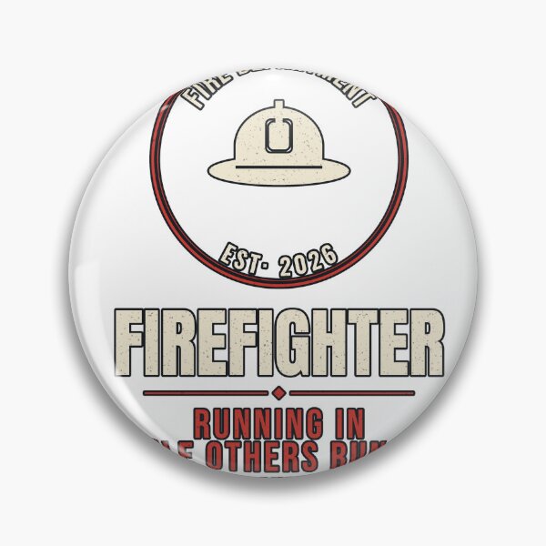 Item preview, Firefighter Running In Vintage Badge designed and sold by PeaksAndPrints.