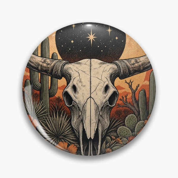 Item preview, Western Longhorn Skull Desert Moon designed and sold by kobsana.