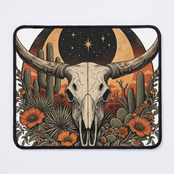Item preview, Western Longhorn Skull Desert Moon designed and sold by kobsana.