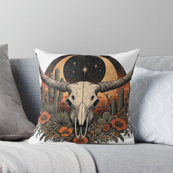Aperçu de l'œuvre Crâne de Longhorn de l'Ouest Lune du Désert créée et vendue par kobsana.