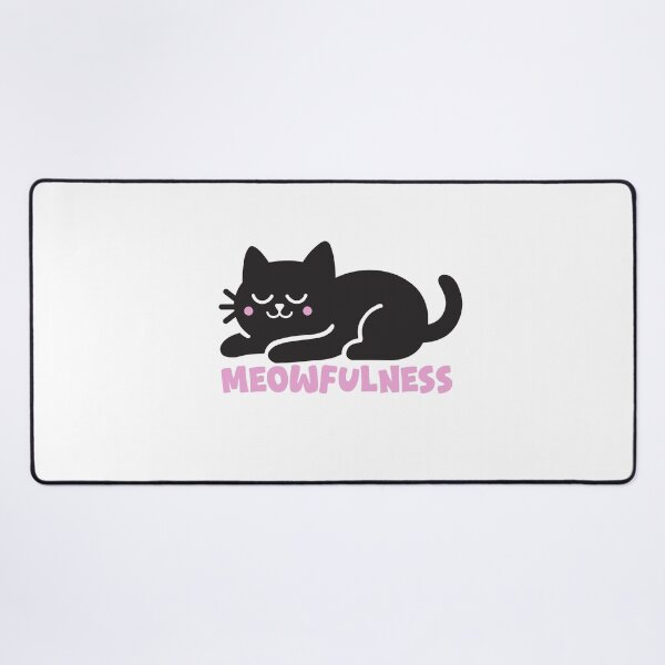 Item preview, Meowfulness Cute Black Cat Mindfulness Funny Pun designed and sold by dobfstore.