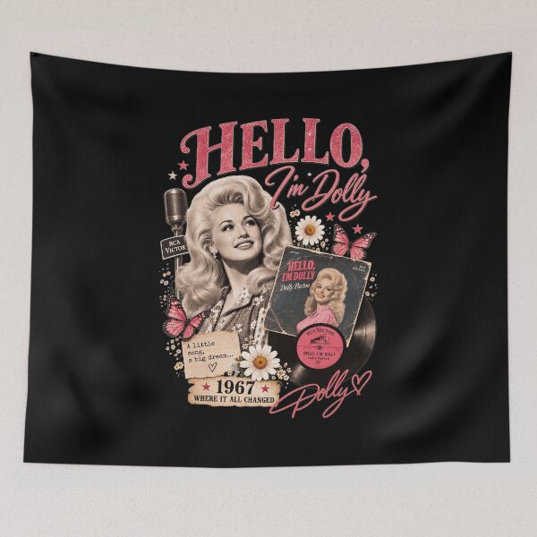 Item preview, Dolly Parton Hello I'm Dolly 1967 Vintage Music Tee designed and sold by JaniceWa907577.