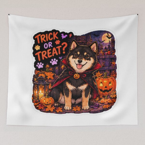 Item preview, Trick or Treat Vampire Shiba Inu Design | Chaos Dogs Club Halloween Cape designed and sold by DailyStruggleCo.
