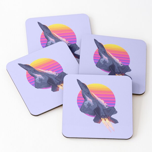 Item preview, Vaporwave Retro Synthwave Fighter Jet F-22 Stealth Fighter Neon Sunset designed and sold by KungPowUnicorn.