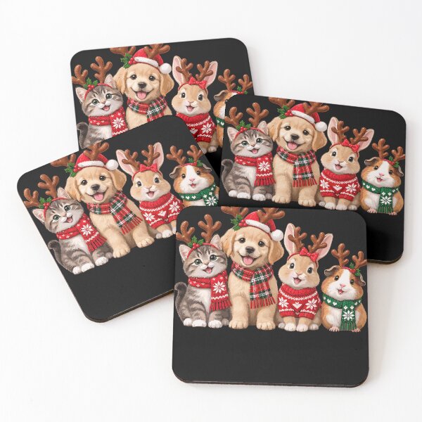 Item preview, Christmas Cats And Dog Reindeer Friends designed and sold by Svenniibee.