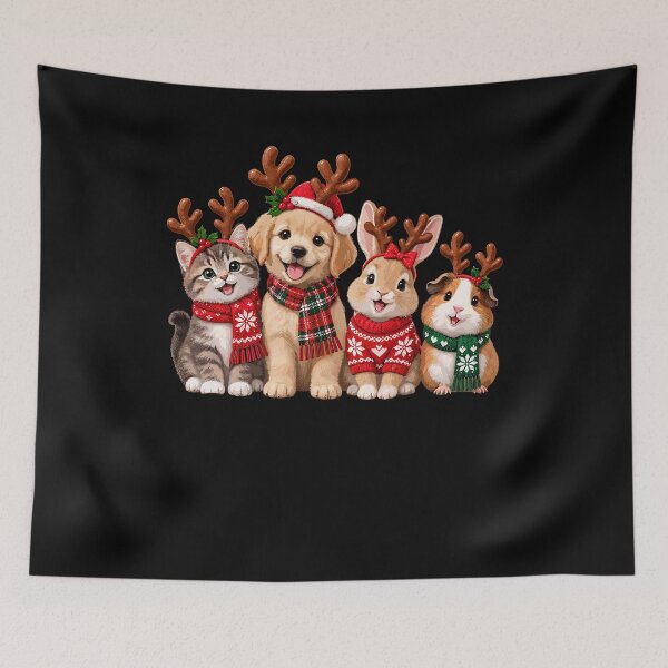 Item preview, Christmas Cats And Dog Reindeer Friends designed and sold by Svenniibee.