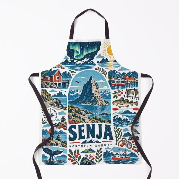Item preview, Senja Northern Norway Vintage Travel Poster – Arctic Fjords & Mountain Adventure designed and sold by ChicClicker.