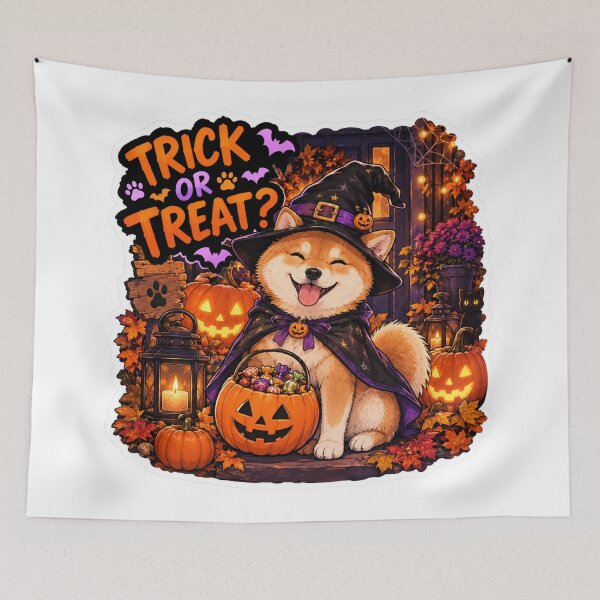 Item preview, Trick or Treat Vampire Shiba Inu Design | Chaos Dogs Club Halloween Cape designed and sold by DailyStruggleCo.
