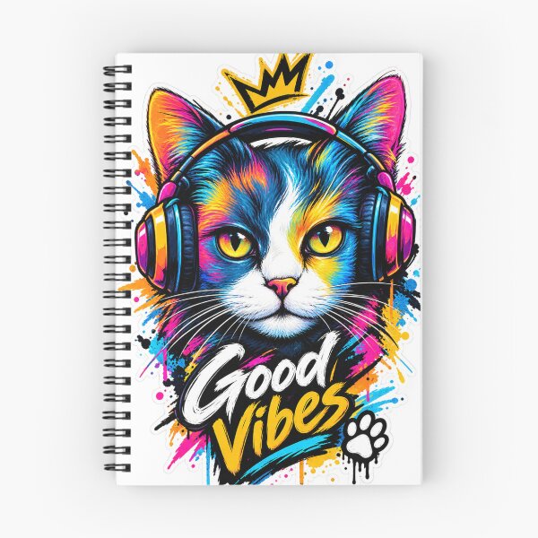 Item preview, Colorful DJ Cat with Headphones Good Vibes Street Art Sticker designed and sold by PRIME4YOU.
