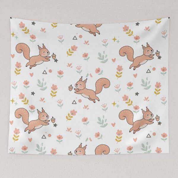 Item preview, Cute squirrel with acorn seamless pattern designed and sold by prapapon.