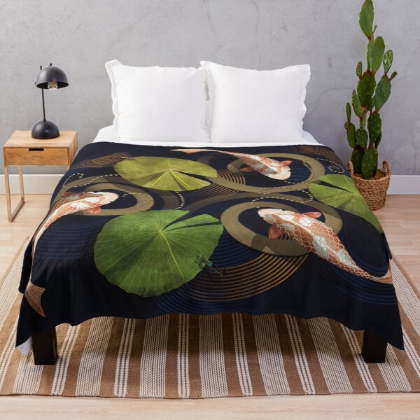 Item preview, Zen Koi Fish Pond Lily Pads and Damselflies designed and sold by Karin Taylor.