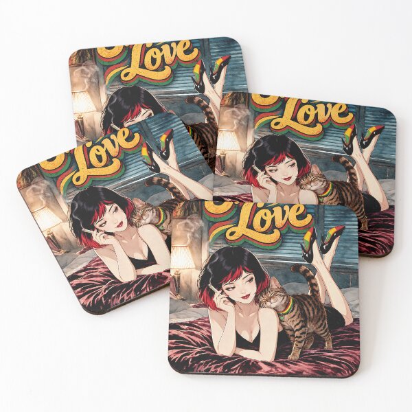 Item preview, Sweet Love Retro Reggae Cat Lady Bedroom Pop Art designed and sold by Hen-C-Art.