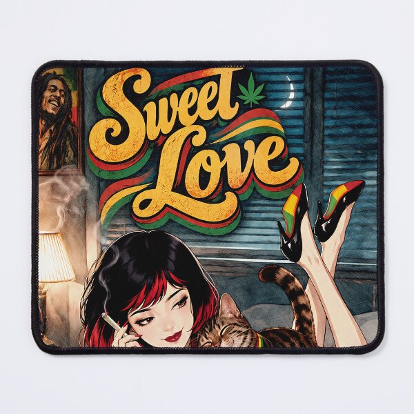 Item preview, Sweet Love Retro Reggae Cat Lady Bedroom Pop Art designed and sold by Hen-C-Art.