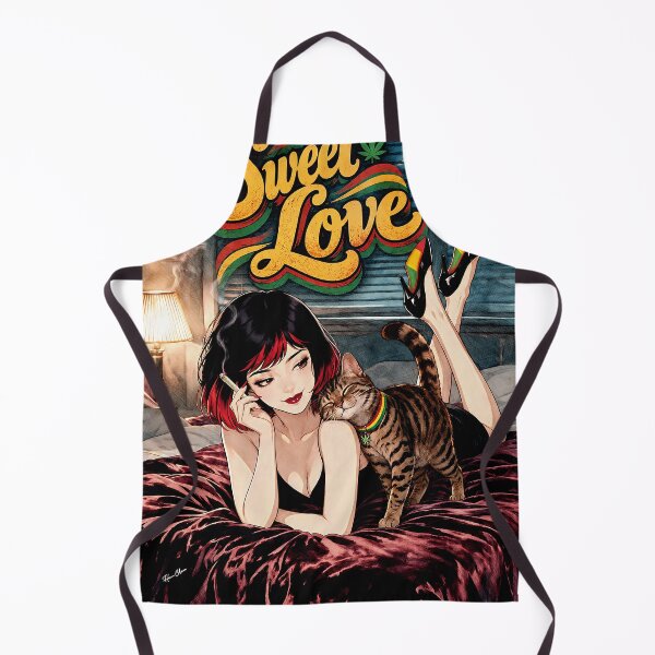 Item preview, Sweet Love Retro Reggae Cat Lady Bedroom Pop Art designed and sold by Hen-C-Art.