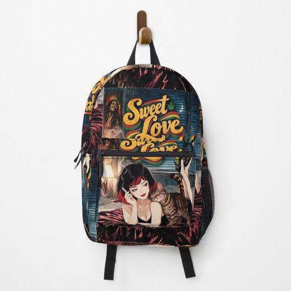 Item preview, Sweet Love Retro Reggae Cat Lady Bedroom Pop Art designed and sold by Hen-C-Art.