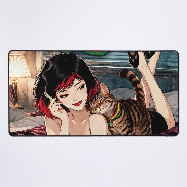 Item preview, Sweet Love Retro Reggae Cat Lady Bedroom Pop Art designed and sold by Hen-C-Art.