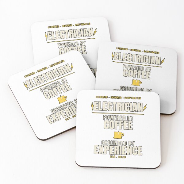 Item preview, Electrician Powered by Coffee Grounded Vintage designed and sold by PeaksAndPrints.