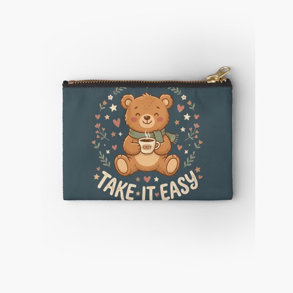 Item preview, Take It Easy Cute Teddy Bear Coffee Cozy Aesthetic designed and sold by RajDeals.