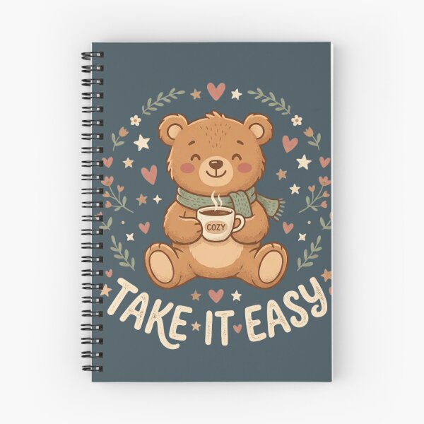 Item preview, Take It Easy Cute Teddy Bear Coffee Cozy Aesthetic designed and sold by RajDeals.