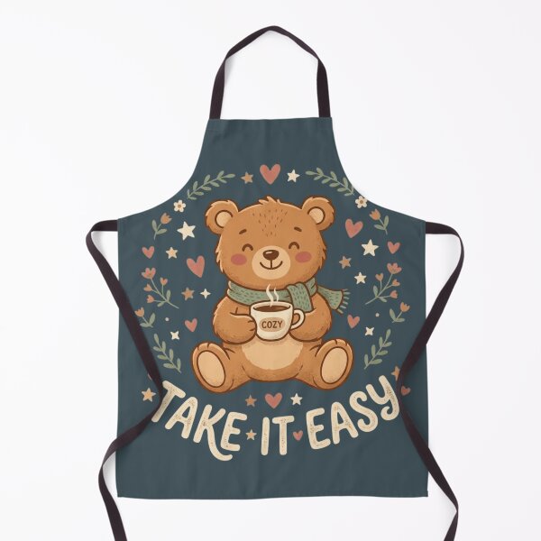 Item preview, Take It Easy Cute Teddy Bear Coffee Cozy Aesthetic designed and sold by RajDeals.