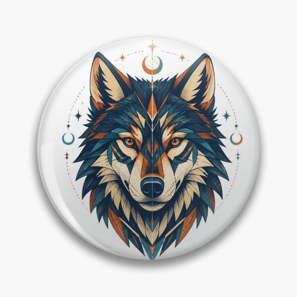 Item preview, Celestial Sacred Geometric Wolf Head Graphic designed and sold by Supertango.