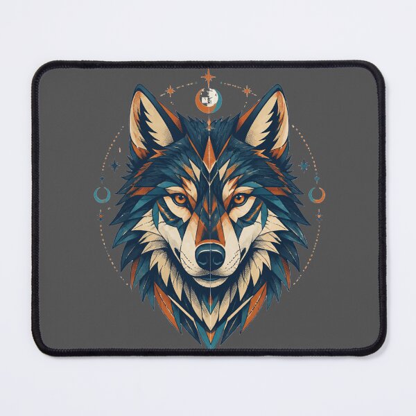 Item preview, Celestial Sacred Geometric Wolf Head Graphic designed and sold by Supertango.