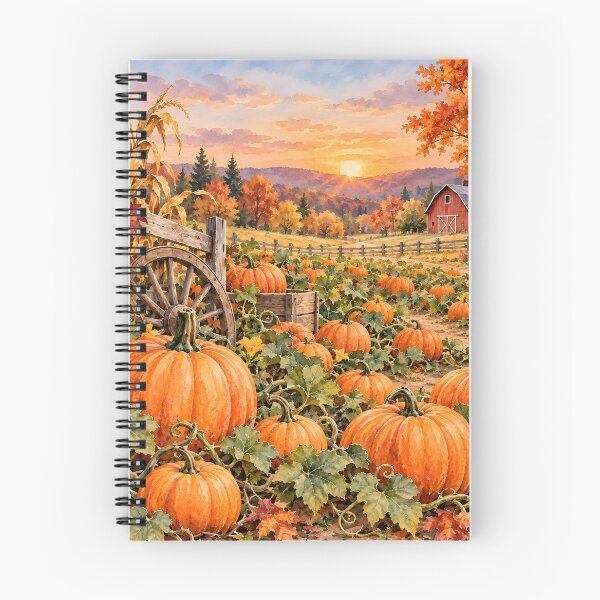Item preview, Autumn Pumpkin Farm at Sunset – Cozy Fall Harvest Landscape designed and sold by blankTeeShirt.