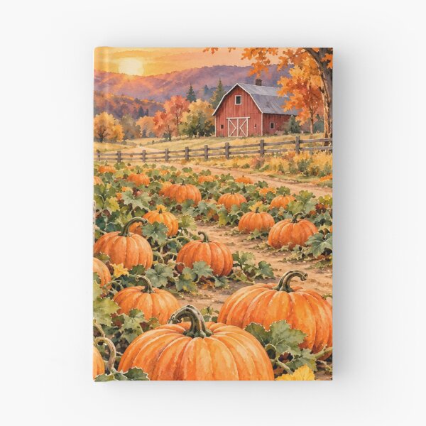 Item preview, Autumn Pumpkin Farm at Sunset – Cozy Fall Harvest Landscape designed and sold by blankTeeShirt.