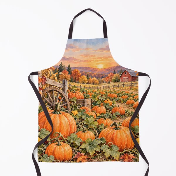 Item preview, Autumn Pumpkin Farm at Sunset – Cozy Fall Harvest Landscape designed and sold by blankTeeShirt.