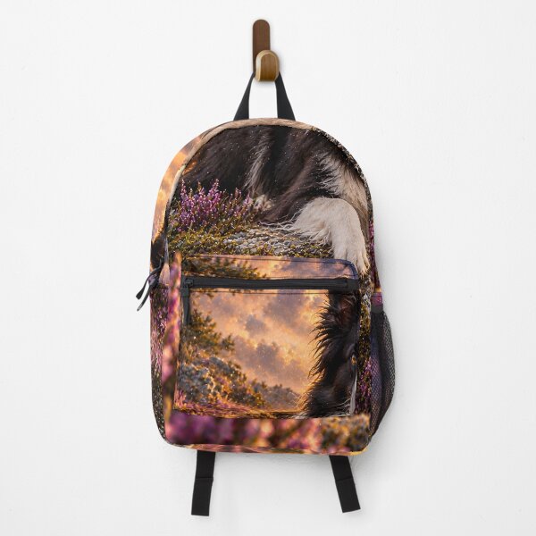 Item preview, Three-legged Border Collie on a flower meadow in galaxy space designed and sold by knuppify.